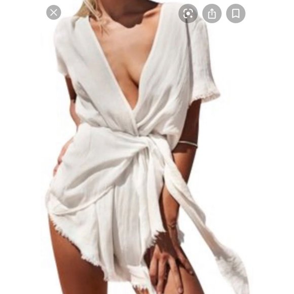 Sabo Skirt Cream Wrap Jumpsuit - Picture 1 of 9